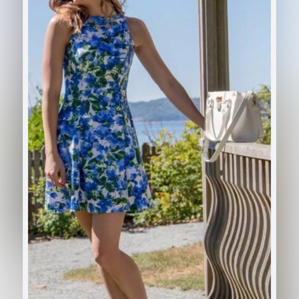 Milly for design nation blue floral dress size 10